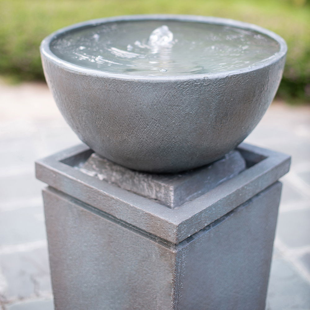 Zen Bowl Water Fountain, Outdoor Bird Feeder  2-sizes