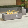 50000 BTU Coating Steel Propane Fire Pit Table in Gray Rectangular Modern Outdoor Gas Fire Table with Tank Holder