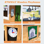 Cedar Gray Weather proof Kids Playhouse With Doorbell