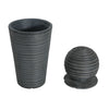 31.5" Tall Striped Column Fountain With LED Light - Designed For Outdoor Spaces - Gray