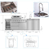 Transform Your Outdoor Living Space with the Ultimate 104" Modular Outdoor Kitchen BBQ Island - Complete with Grill, Sink, Refrigerator, and Storage!