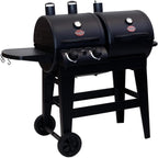 Char-Griller ® Dual-Function 2-Burner 24,000 BTU Propane Gas and Charcoal Combination Grill and Smoker with 870 Cooking Square Inches in Black, Model E5030