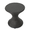 Outdoor 16-Inch Multi-Brown Wicker Hourglass Side Table