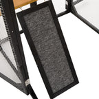 Outdoor Cat Enclosure With Sleeping Houses, Jumping Platforms, & Scratching Post