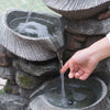 4 Tier Poly resin Cascading Rock Bowl Freestanding Fountain With LED Ligh - Gray