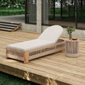 Outdoor Rope Chaise Lounge Set with Adjustable Backrest and Side Table