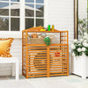 Outsunny Wood Air Conditioner Fence, Outdoor Privacy Screen Potting Table