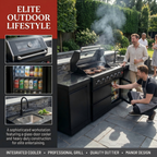 4-Burner Deluxe Stainless Steel Propane Gas Outdoor Kitchen Grill