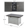 Premium 50K BTU Rectangle Outdoor Aluminum Fire Pit Table