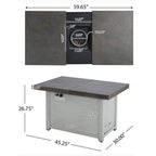 Premium 50K BTU Rectangle Outdoor Aluminum Fire Pit Table