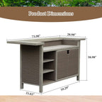 Premium All-Weather Spacious Outdoor Patio Bar Table With Aluminum Frame