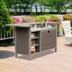 Premium All-Weather Spacious Outdoor Patio Bar Table With Aluminum Frame