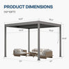 Aluminum Louvered Pergola Kit With Adjustable Roof & Drainage