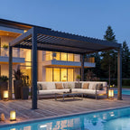 Aluminum Louvered Pergola Kit With Adjustable Roof & Drainage