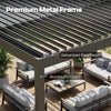 Aluminum Louvered Pergola Kit With Adjustable Roof & Drainage