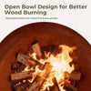 Fire Pit for outside Wood Burning, 35.5 Inch Large round Firepit Bowl Outdoor and Patio, Heavy-Duty Bonfire Pit Oxidized Finish, Free-Standing, Camping Backyard Terrace