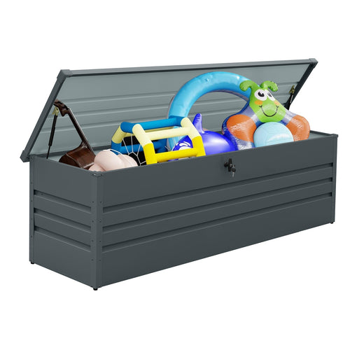 260 Gallon Metal Outdoor Deck Box Waterproof
