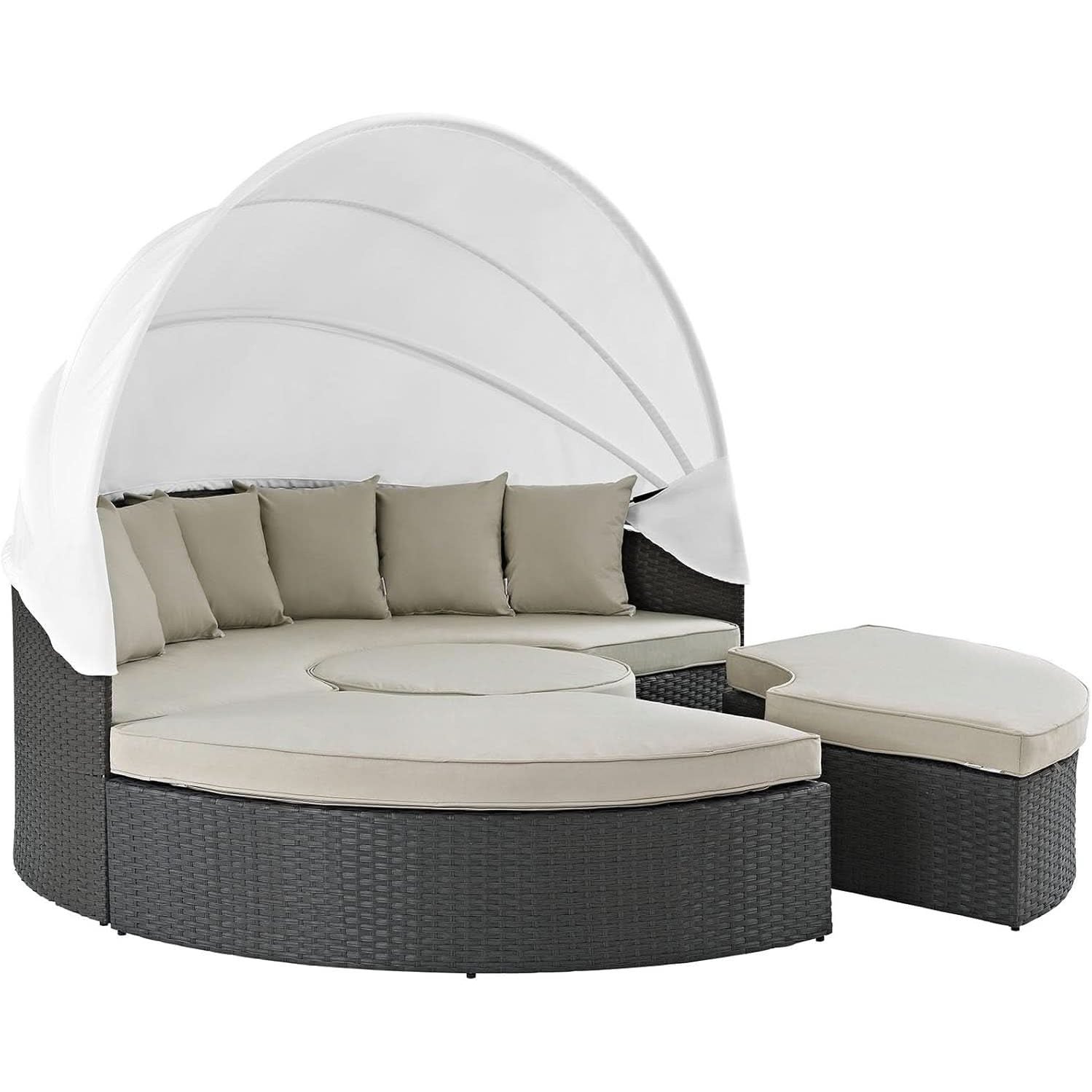 Inviting Outdoor Patio Sunbrella Sectional Daybed With Canopy