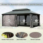 12' x 20' Hardtop Gazebo with Double Roof Canopy