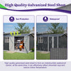 10 X 8FT Outdoor Steel Storage Shed with Clear Window & Lockable Doors