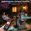 Tiered Cascading Jar Outdoor Fountain with LED Lights