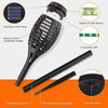 1-Pack Black ABS Solar Flickering Flame Torch Lights Outdoor Waterproof Garden Decor