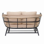 2-Person Outdoor Glider Swing Chair with Adjustable Canopy