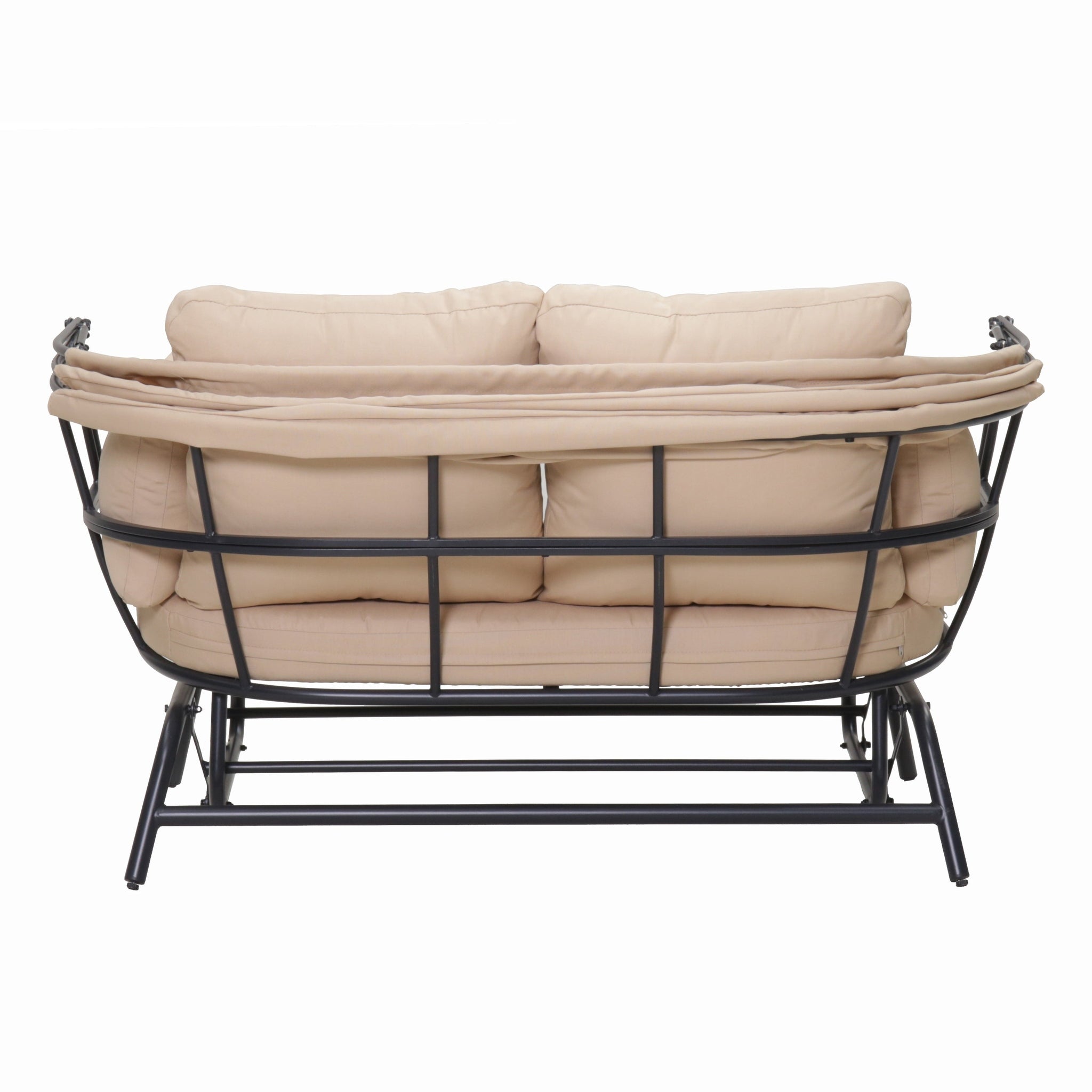 2-Person Outdoor Glider Swing Chair with Adjustable Canopy