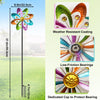 Metal Wind Spinners Outdoor, 360Â° Wind Sculpture Spinner with Metal Stake, Waterproof Spinners Green Kinetic Wind Spinner for Yard Lawn Decor (A- Colourful 1PC)