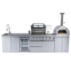 125" 10,8000 BTU 4-Burner Outdoor Kitchen Island Grill with Pizza Oven