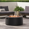 32 In. W X 13.5 In. H Iron Propane Gas Burning round Outdoor Patio Fire Pit in Dark Grey