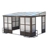 10x14FT All Season Sunroom with Detachable Windows and Sliding Doors