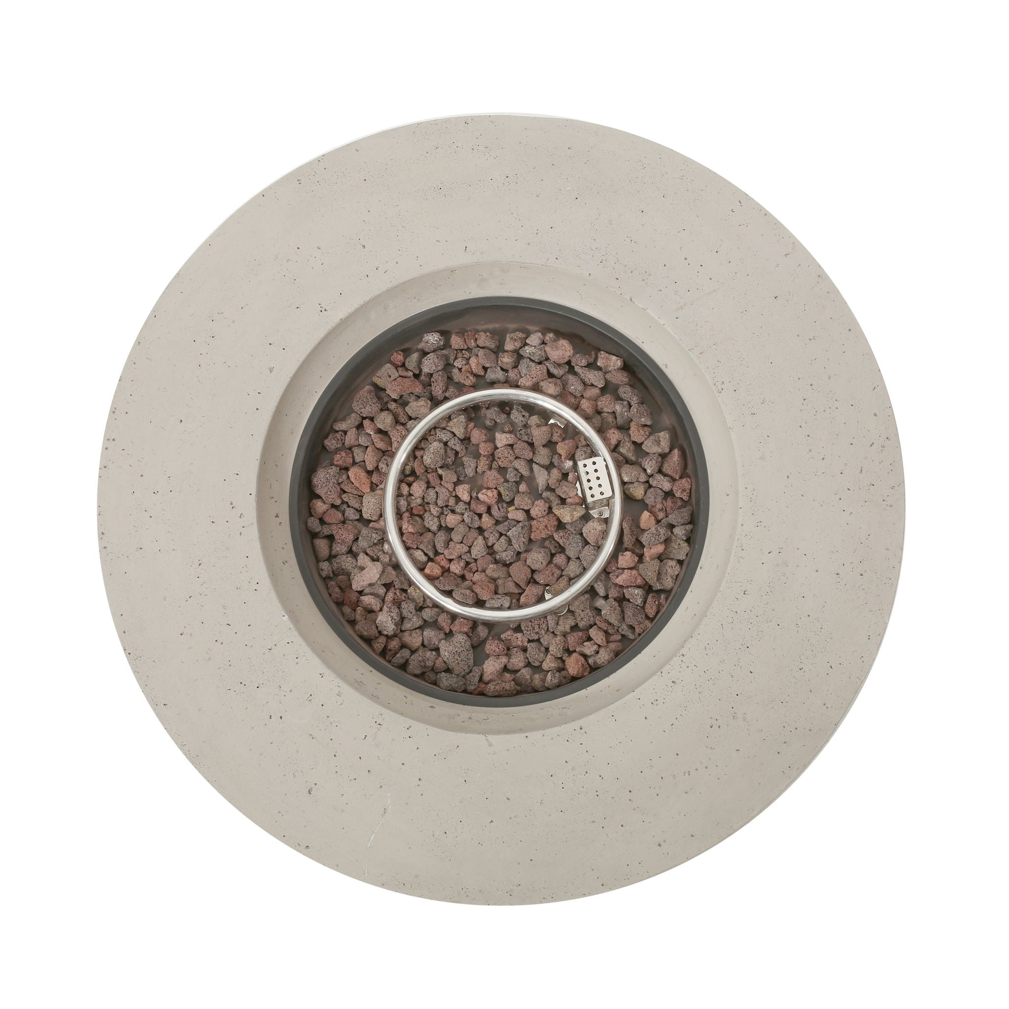 Modern Lightweight Concrete Outdoor Circular Fire Pit 50,000 BTU