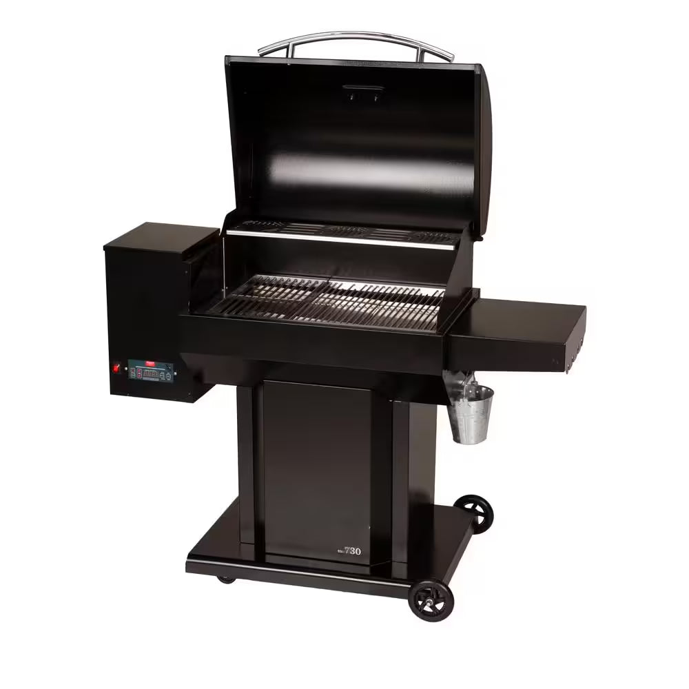 USSC Grills - The Cumberland Wood Pellet Grill and Smoker in Black with Searing Grate