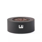 32 In. W X 13.5 In. H Iron Propane Gas Burning round Outdoor Patio Fire Pit in Dark Grey