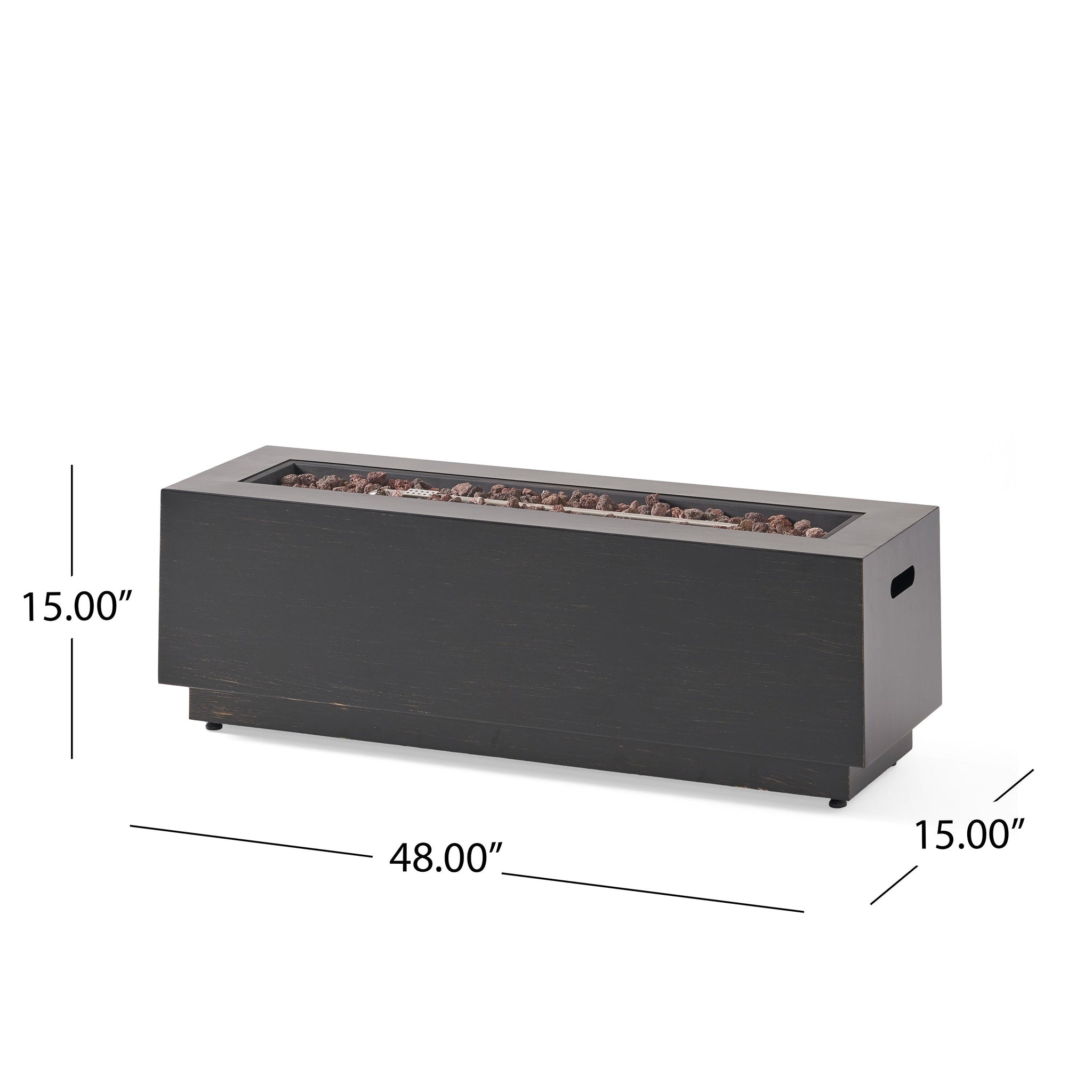 Modern Dark Grey 40' Outdoor Iron Propane Fire Pit