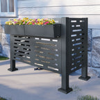 Air Conditioner Fence For Outdoor Units, Metal Privacy Fence Cover, 3 Fence Panel