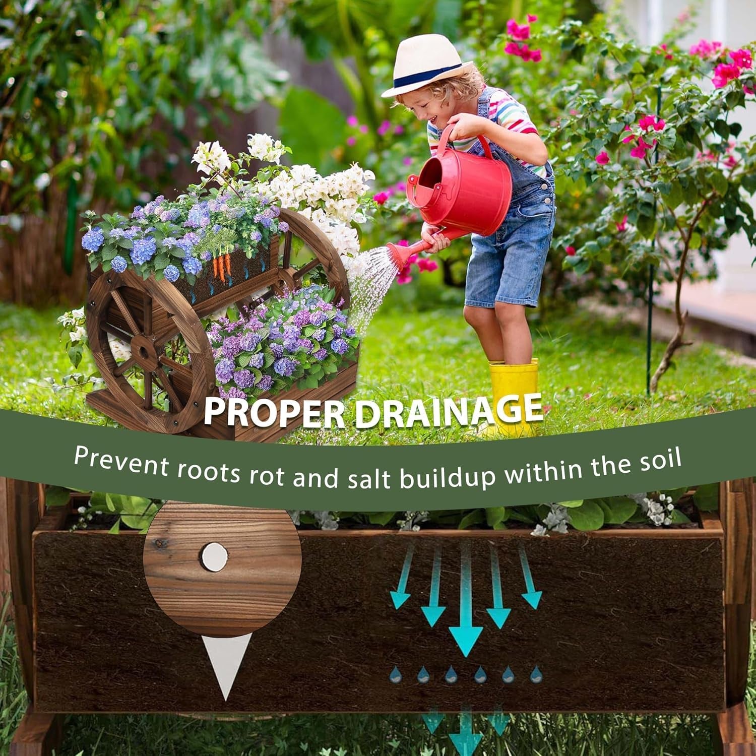 Garden Decorï¼ŒPlanter for Outdoor Plants - Outdoor Decor Planters for Flowers and Vegetables - Premium Stylish Patio, Balcony, Porch (XXL) (X)