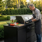 84.7 Inch 4-Burner Deluxe Stainless Steel Propane Gas Outdoor Kitchen Barbecue Island Grill