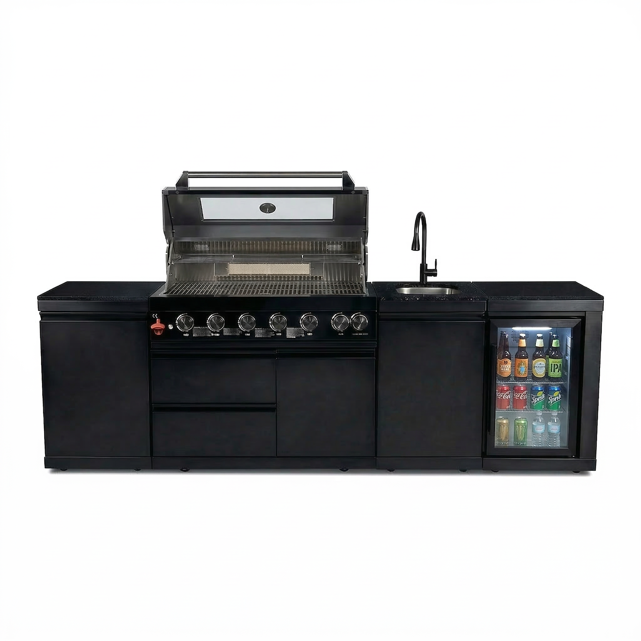 6-Burner 85000 BTU Deluxe Stainless Steel Propane Gas Outdoor Kitchen Grill