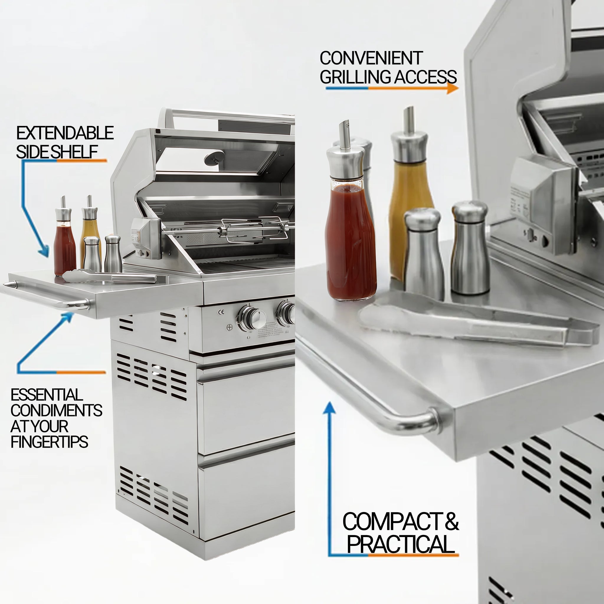 75300 BTU 6 Burners Deluxe Stainless Steel Gas Outdoor Kitchen Barbecue Island Grill