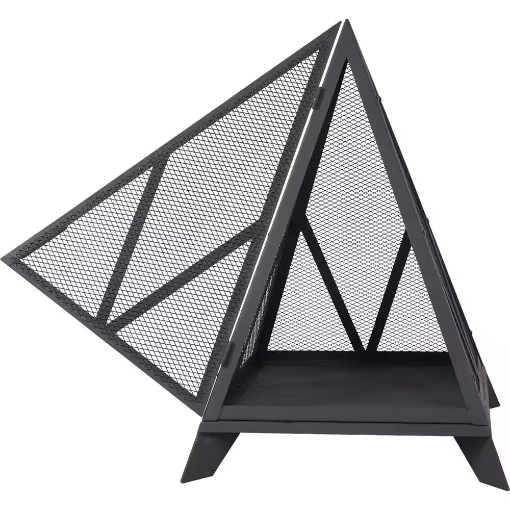 Sunnydaze Majestic Pyramid Steel Mesh Wood Burning Fire Bowl Pit