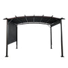 12' x 9' Outdoor Patio Pergola Gazebo - Steel Frame Sun Shelter With Retractable Canopy