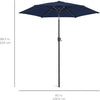 7.5ft Navy Patio Umbrella Tilt Crank Steel Pole Outdoor