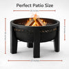 Fire Chief Wood Burning Fire Pit with Tabletop Lid â€“ Modern Outdoor Metal Fire Pit for Patio & Backyard â€“ Premium Heavy Duty Fire Pit Bowl with Multi-Use Side Table (Decorative Bowl)