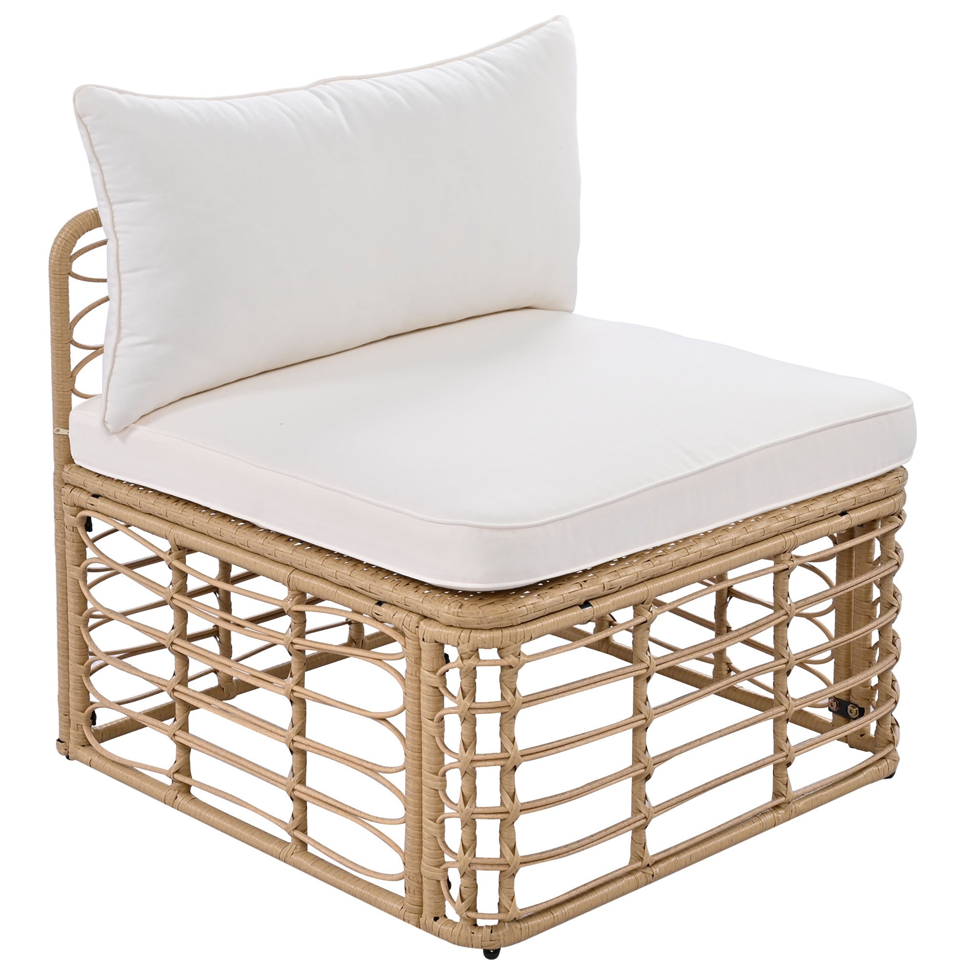 7 Pieces Outdoor Patio Furniture, All-Weather Rattan Sectional Sofa Set with table