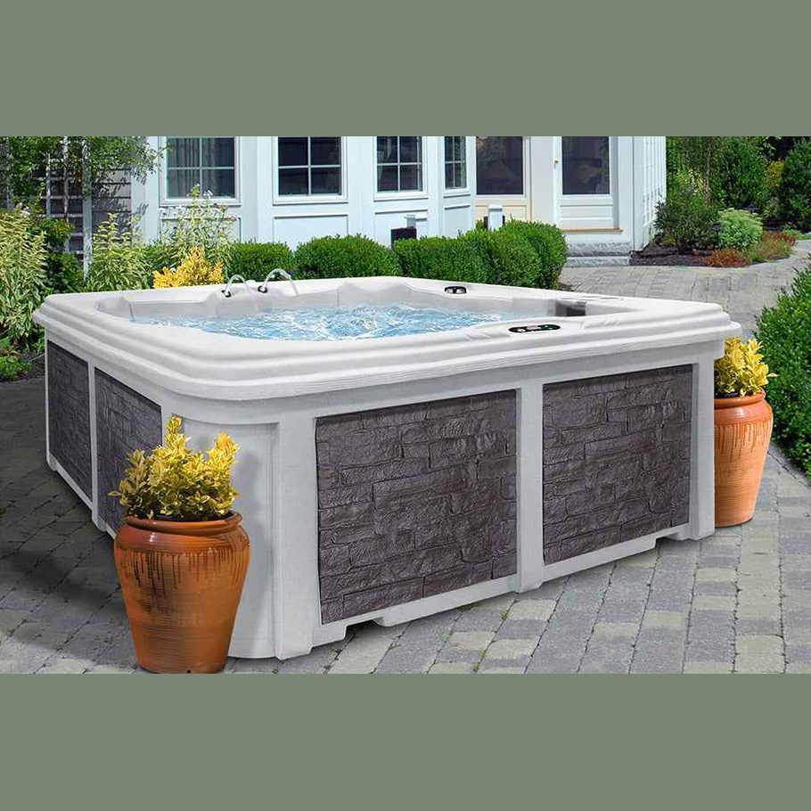 Arcadia Luxury Hot Tub - 7-Person Spa with Dual Captains Chairs & Open Foot-well, 8' Design