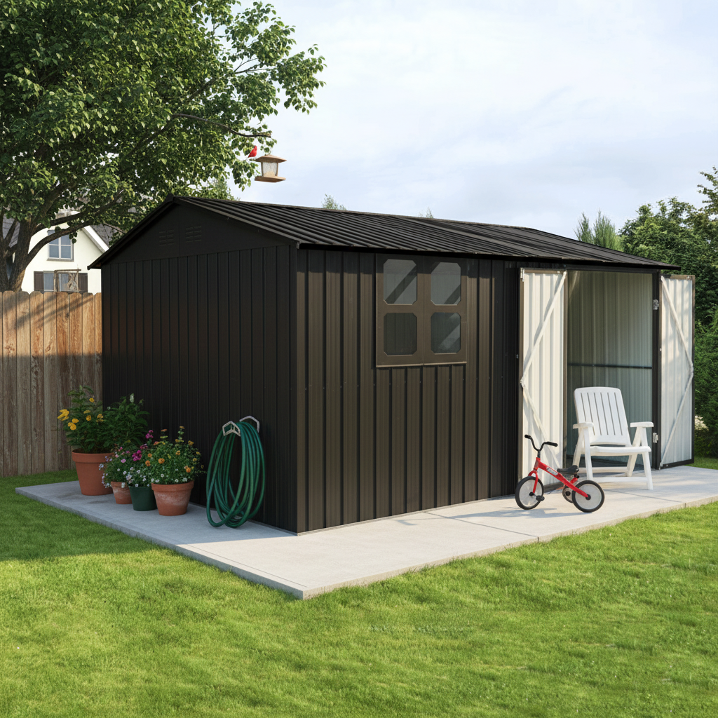 12 x 10 ft Metal Garden Shed