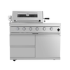 125" 10,8000 BTU 4-Burner Outdoor Kitchen Island Grill with Pizza Oven