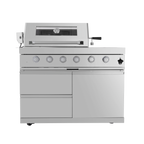 125" 10,8000 BTU 4-Burner Outdoor Kitchen Island Grill with Pizza Oven